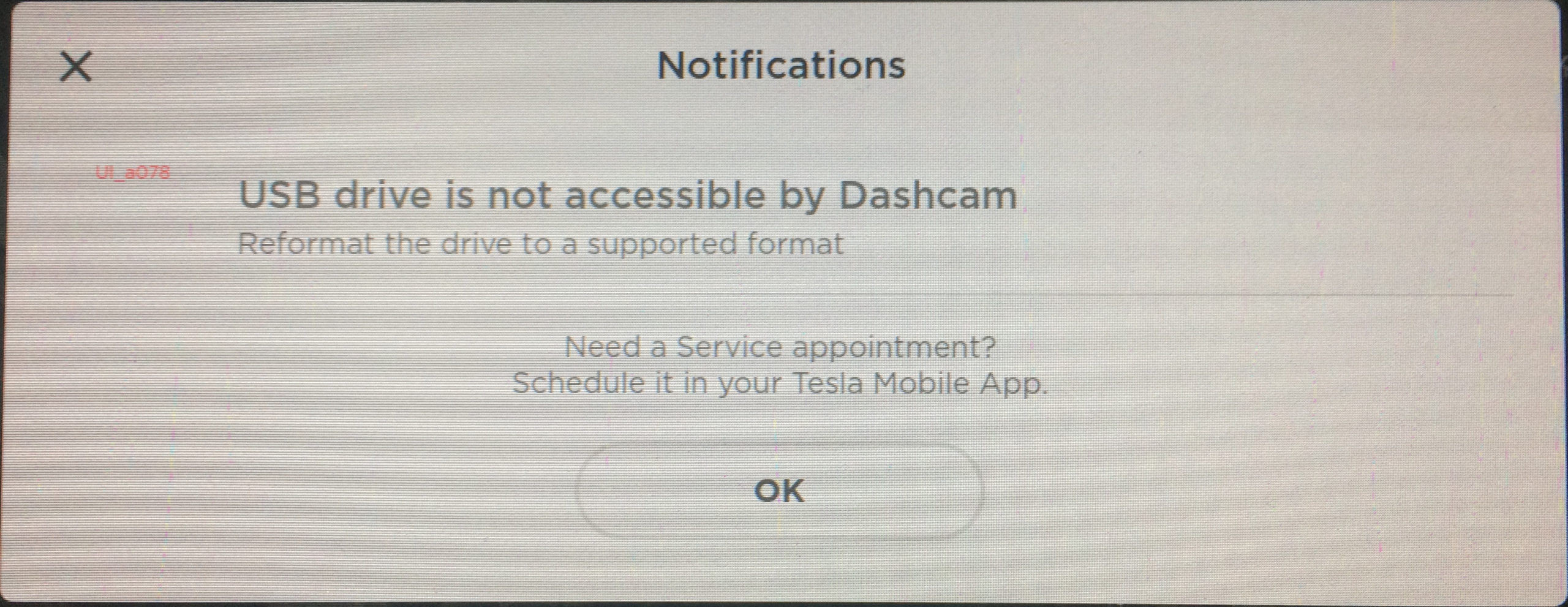 DashCam Fail Code